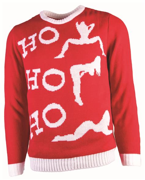 Naughty Ho Ho Ho Knitted Ugly Christmas Sweater Bad Santa Xmas Adult Md