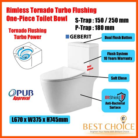 Rimless Tornado Flushing Turbo Toilet Bowl Best Choice Lights And Bath