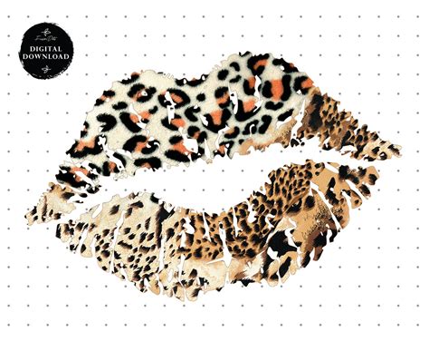Leopard Lips Digital Clip Art Leopard Print Lips Clipart Etsy