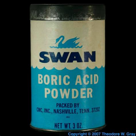 Boric Acid Tin A Sample Of The Element Boron In The Periodic Table
