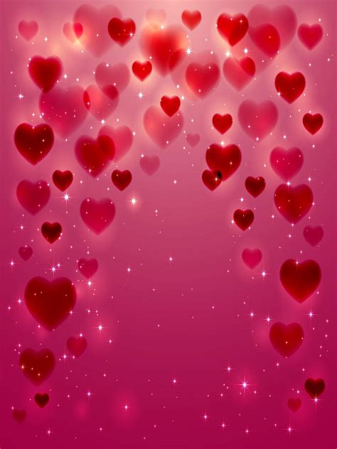 Valentines Day Blurry Hearts Vinyl Photography Backdrops Shiny Romantic Pink Photo Booth