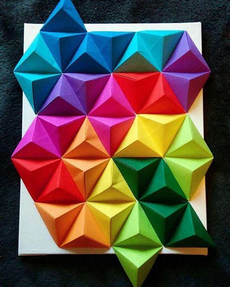 Diy Geometric Paper Wall Art Geometric Origami Origami Wall Art