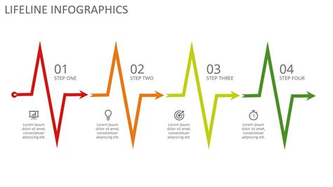 Create 4 Step Lifeline Shape Infographic Slide In Powerpoint Tutorial