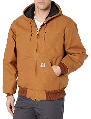 Carhartt Mens Quilted Flannel Lined Duck Active Jacket Intelligent