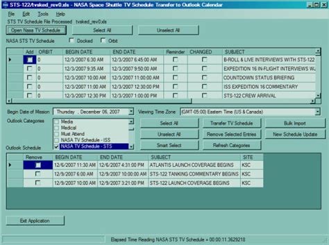 Nasa tv is the television service of the united states government agency nasa. NASA Space Shuttle TV Schedule Transfer to Outlook ...