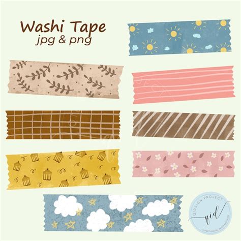 Washi Tape Clipart Masking Tape Clipart Digital Washi Tape Etsy