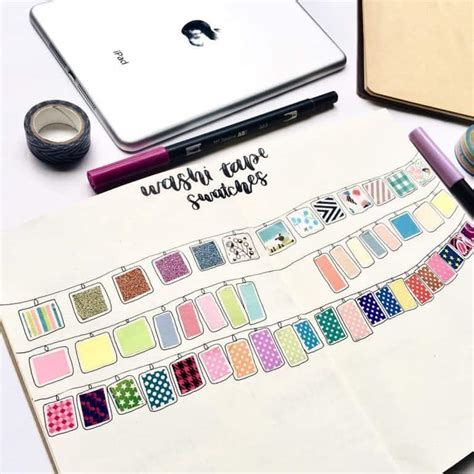 43 Cute And Clever Washi Tape Swatches For Your Bullet Journal My