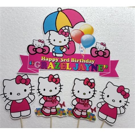 Hello Kitty Cake Topper Set Shopee Philippines