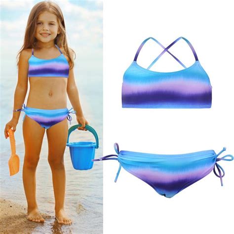 Acquista Costume Da Bagno Per Bambini In Due Pezzi Colore Sfumato Costume Da Bagno Bikini Per