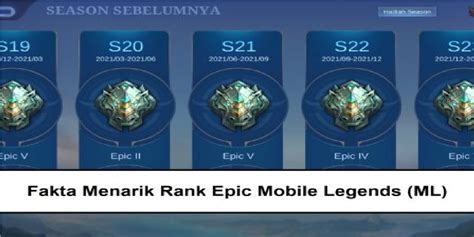 8 Interesting Facts About Epic Rank Mobile Legends Ml Esports