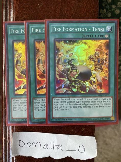 3x Yugioh Fire Formation Tenki Thsf En057 Super Rare 1st Edition