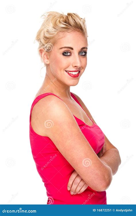 Beautiful Slim Young Blond Woman Smiling Stock Image Image 16872251