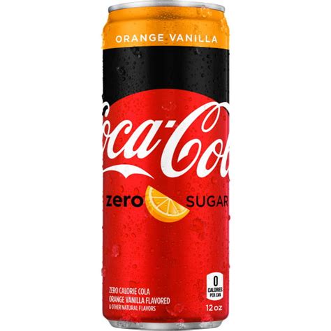 Coca Cola Orange Vanilla Zero Sugar Diet Soda Soft Drink 12 Fl Oz