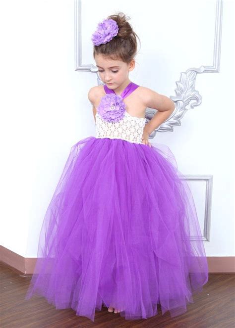 Purple Flower Girl Tutu Dress Birthday Party Dress 12m 8t 3999 Via