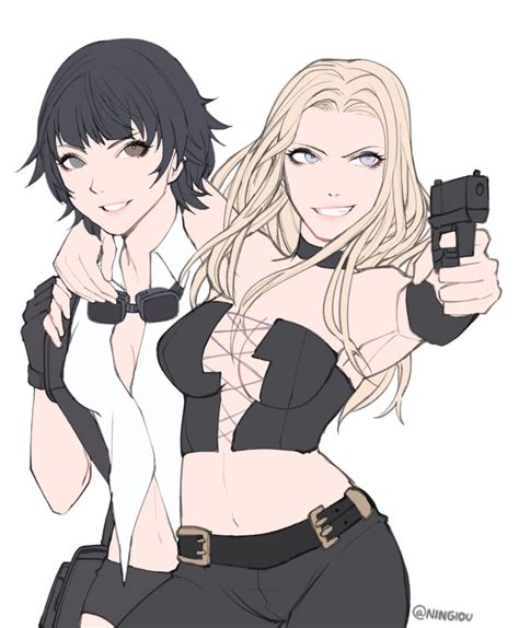 Lady And Trish Devil May Cry And More Drawn By Kyou Ningiou Danbooru