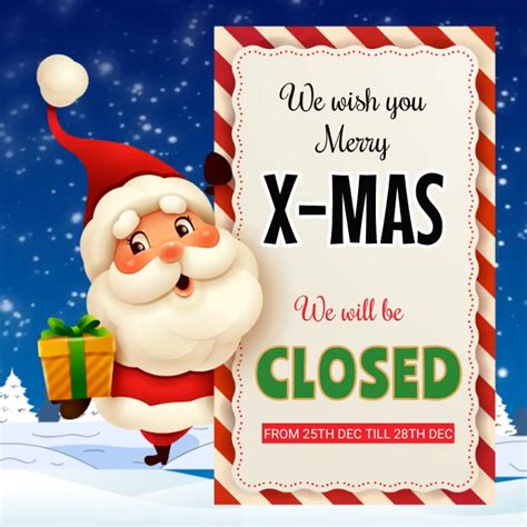 Copy Of Closed On Christmas Postermywall