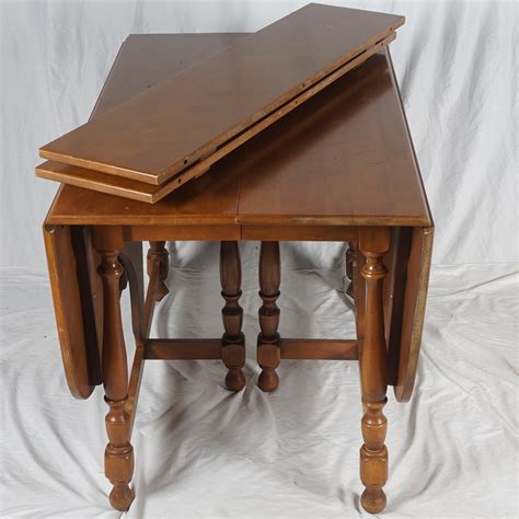 Ethan Allen Drop Leaf Dining Table Ebth