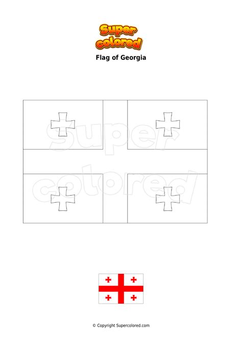 Coloring Page Flag Of Georgia
