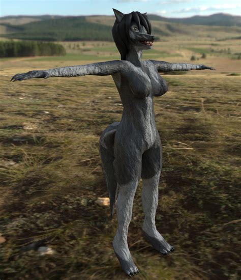 3d Model Grey Werewolf Female V2 Cgtrader