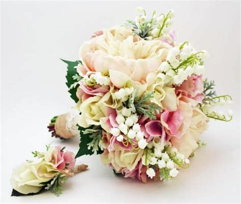 Reserved Bridal Bouquet Lily Of The Valley Peonies Roses Hydrangea