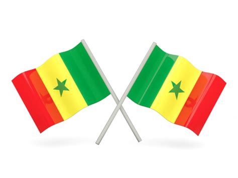 Two Wavy Flags Illustration Of Flag Of Senegal