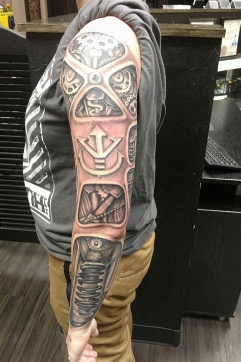 The biggest gallery of dragon ball z tattoos and sleeves, with a great character selection from goku to shenron and even the dragon balls themselves. Tattoo uploaded by Mckinnley Annas | Bio Mechanical Sleeve ...