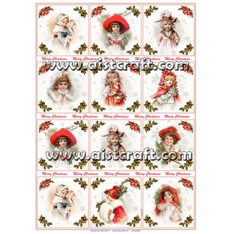 Rice Paper For Decoupage Christmas Girls