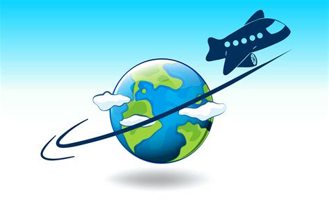 Globe Plane Free Vector Art 7144 Free Downloads