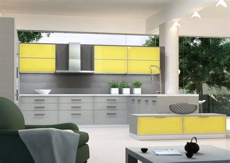 Spring hues navy blue, warm grays, yellow, turquoise color scheme palette by sherry on indulgy.com. Modern kitchen by Greek furniture company centro combining yellow and grey colors. FInd more ...