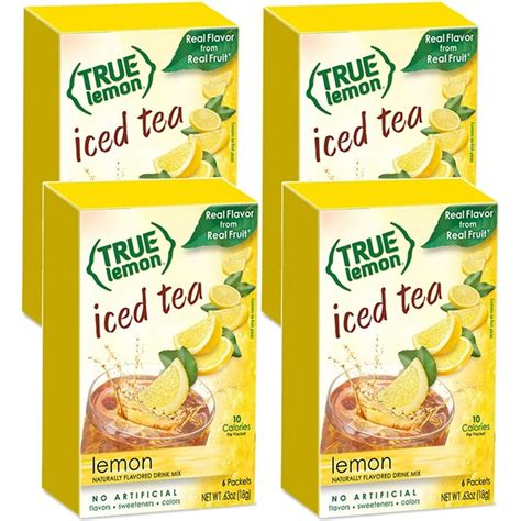 Lemon Iced Tea Mix By True Lemon Instant Powdered Drink Packets That