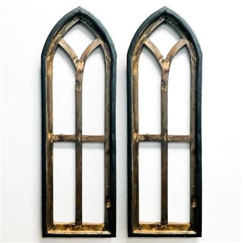 Tall Arched Wooden Window Frame Set Of 2 Wooden Window Frames Window