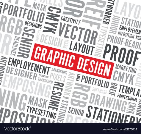 Graphic Design Word Background Royalty Free Vector Image