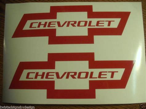 Purchase Chevrolet Bowtie Emblem Red Gloss Vinyl Decal Set Of Two