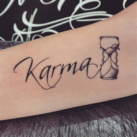 Text Of Karma And Sandglass Tattoo Designsideas And Meanings