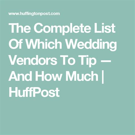 The Complete List Of Which Wedding Vendors To Tip — And How Much