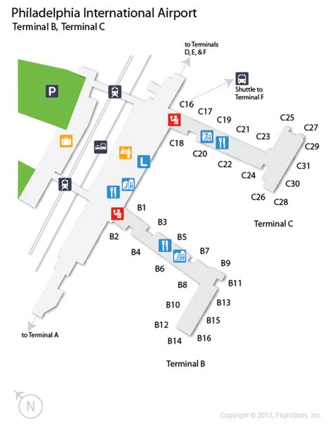 Phl Philadelphia International Airport Terminal Map Airports