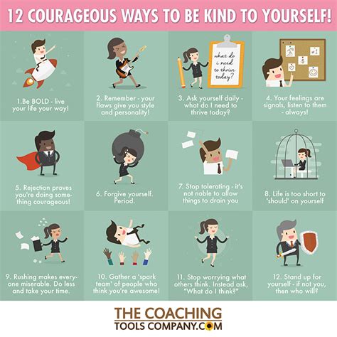 12 Courageous Ways To Be Kind To Yourself Infographic The Launchpad