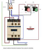 Single pole contactor wiring diagram. Electrical diagrams: RELAY CONTACTOR WITH PUSH BUTTON ON ...