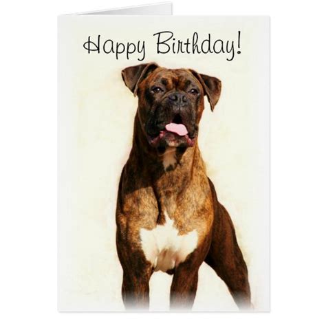 Happy Birthday Boxer Dog Greeting Card Zazzle