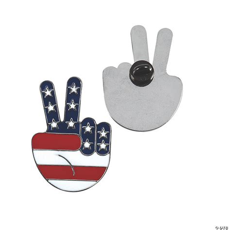 Patriotic Peace Sign Enamel Pins Oriental Trading