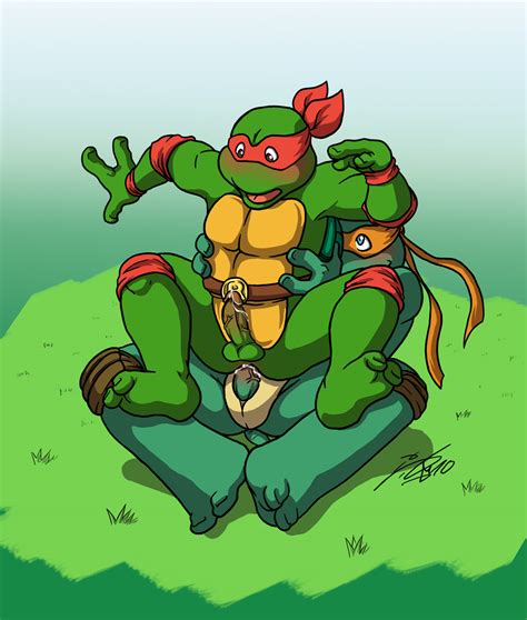 rule 34 anthro front view gay male male only michelangelo penis raphael rockgaara sex sitting