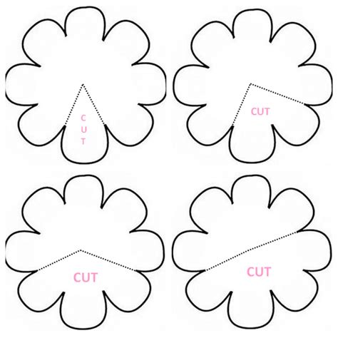 Giant paper flowers are the perfect wall decor for a spring party! Paper Rose Template Printable Flower Templates Giant Free Pdf Superb 5 Petal Flower Template ...