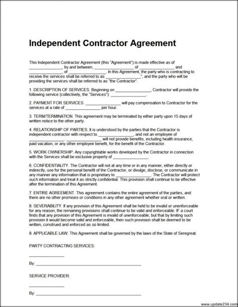 Printable General Contractor Contract Template Printable Free Templates