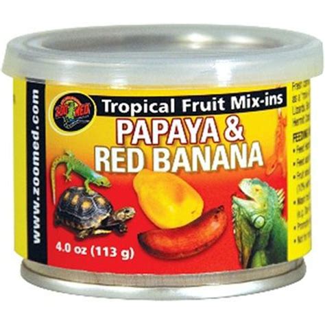 Zoo Med Tropical Fruit Mix Ins Red Banana Reptile Food 4 Oz Bag