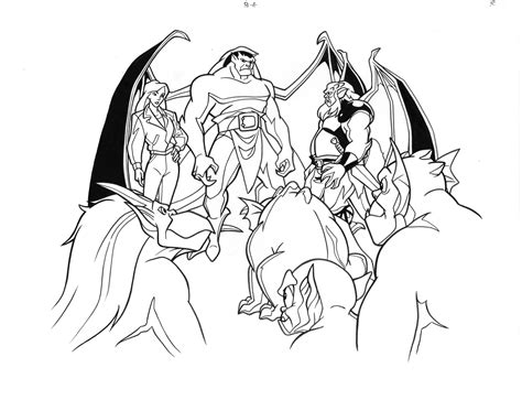 Gargoyle Coloring Pages Drawing Gargoyles Sheets Printable Line Tattoo Sketch Drawings Colouring