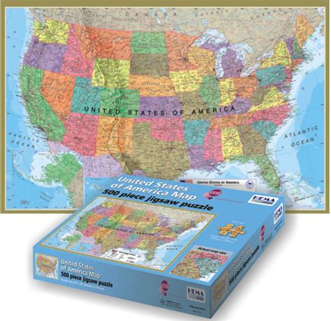 Usa Map 500 Pieces Hema Map Puzzles Puzzle Warehouse