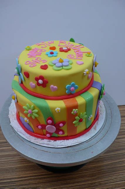 Rainbow Flower Power Stacked Birthday Cake Flickr
