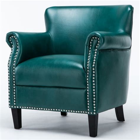 comfort pointe holly teal green faux leather club chair - 8030-30