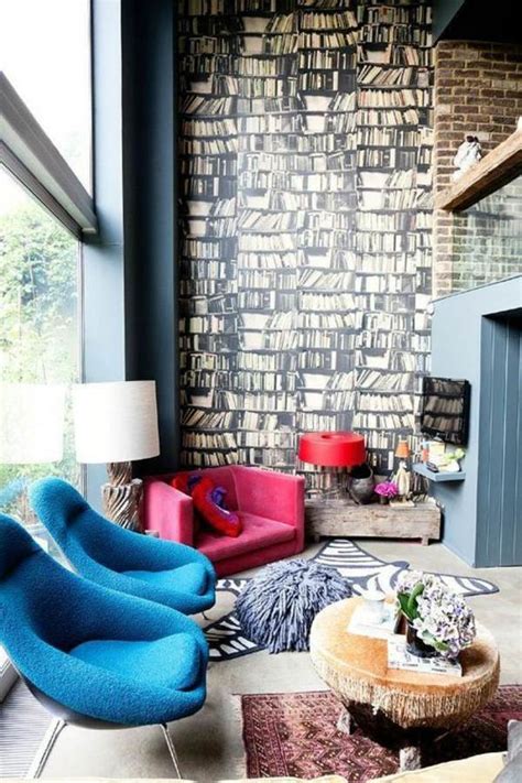 Living Room Wall Design Ideas Cool Examples Of Wallpaper Pattern Interior Design Ideas