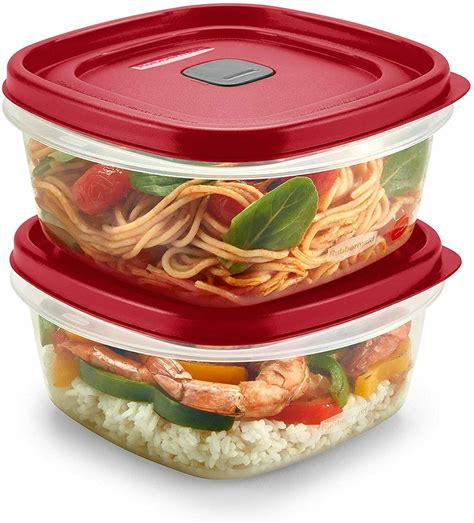 Rubbermaid Easy Find Lids 5 Cup Food Storage Containers With Red Vented